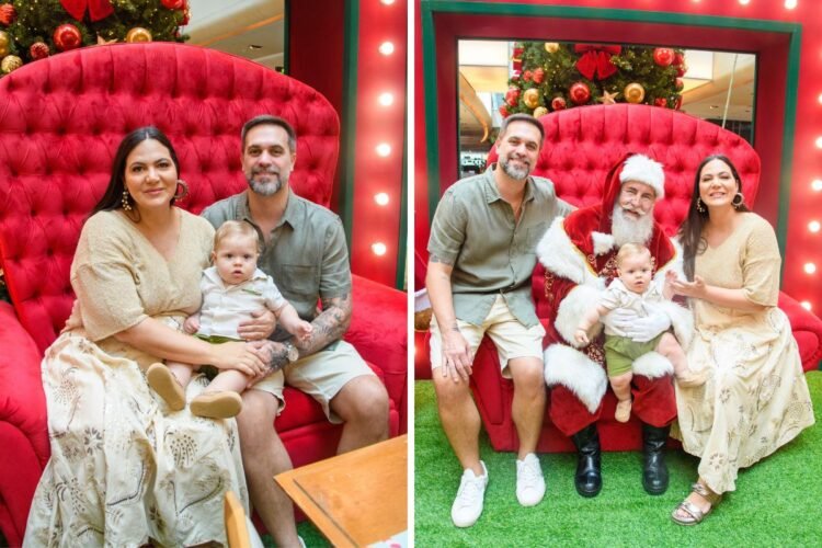 Carol Sampaio, Fred e o filho Antonio