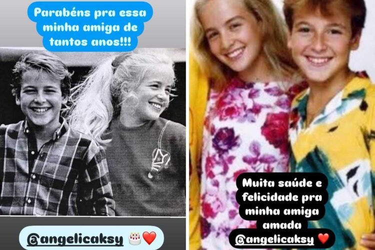 fotomontagem de stories de rodrigo faro parabenizando ang&eacute;lica pelo anivers&aacute;rio