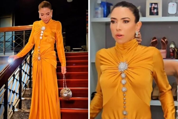 Patr&iacute;cia Abravanel em casamento com o mesmo look do Doming&atilde;o